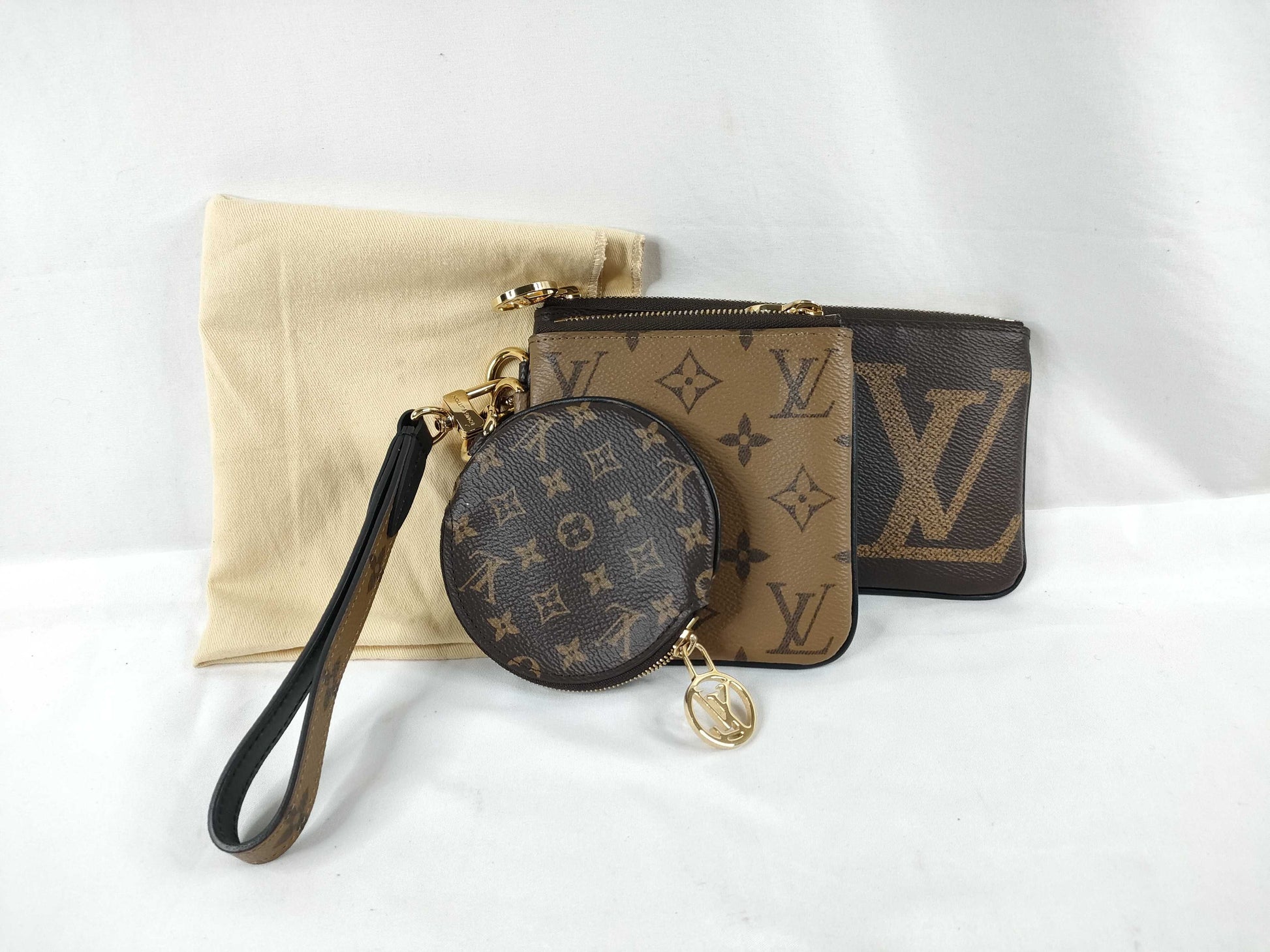 LOUIS VUITTON Louis Vuitton Monogram Wallet Set of 3 with Pouch