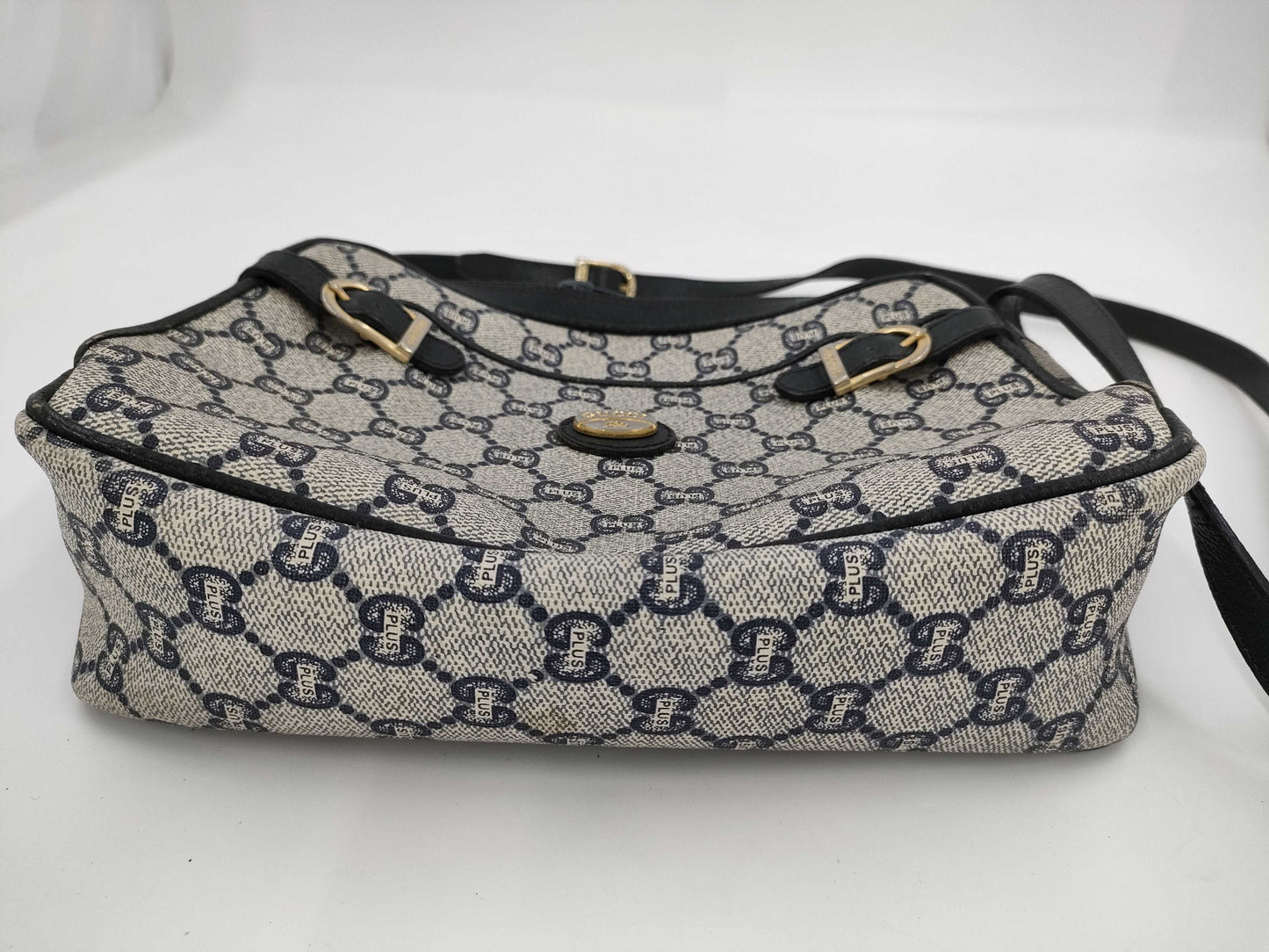 GUCCI Gucci Plus GG Plus PVC Navy Shoulder Bag