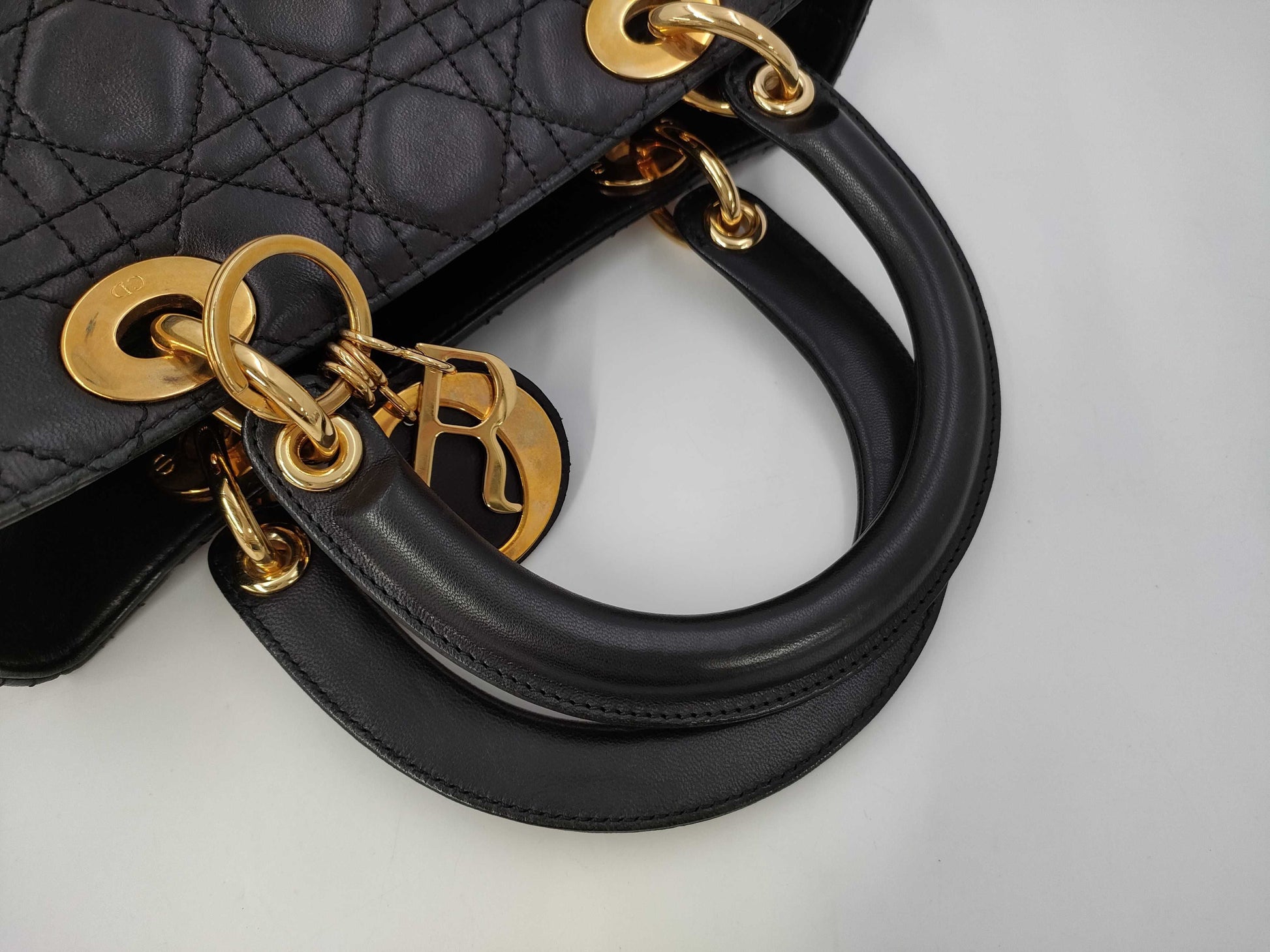 Dior Christian Dior Lady Dior Medium Leather Black Handbag