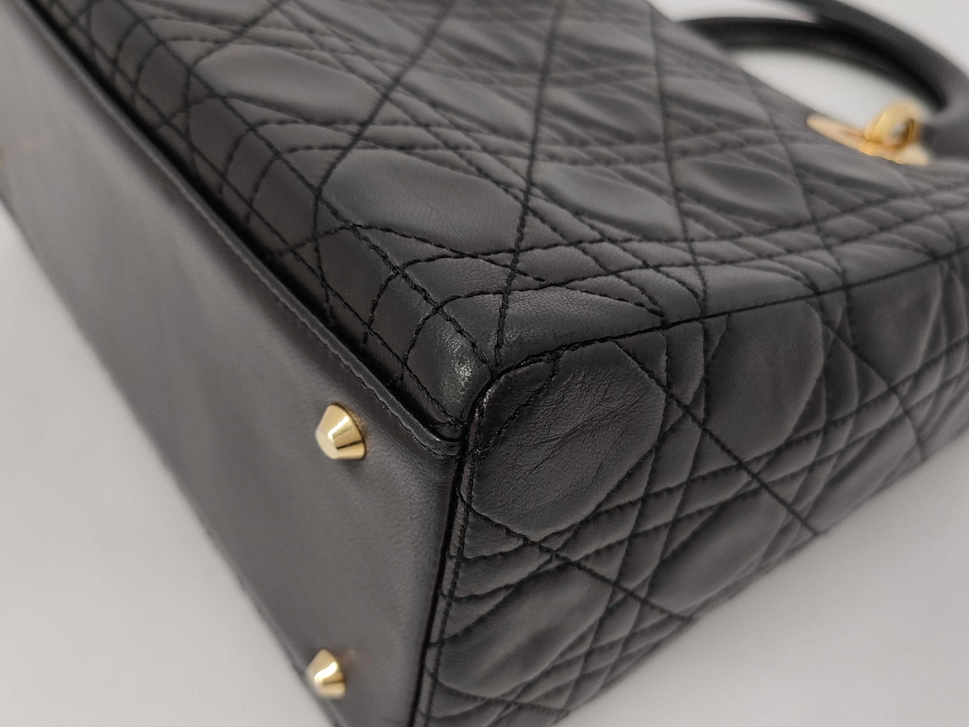 Dior Christian Dior Lady Dior Medium Leather Black Handbag