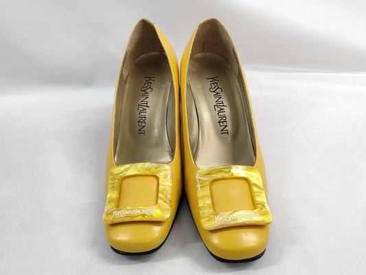 Yves Saint Laurent Pumps in Yellow Leather