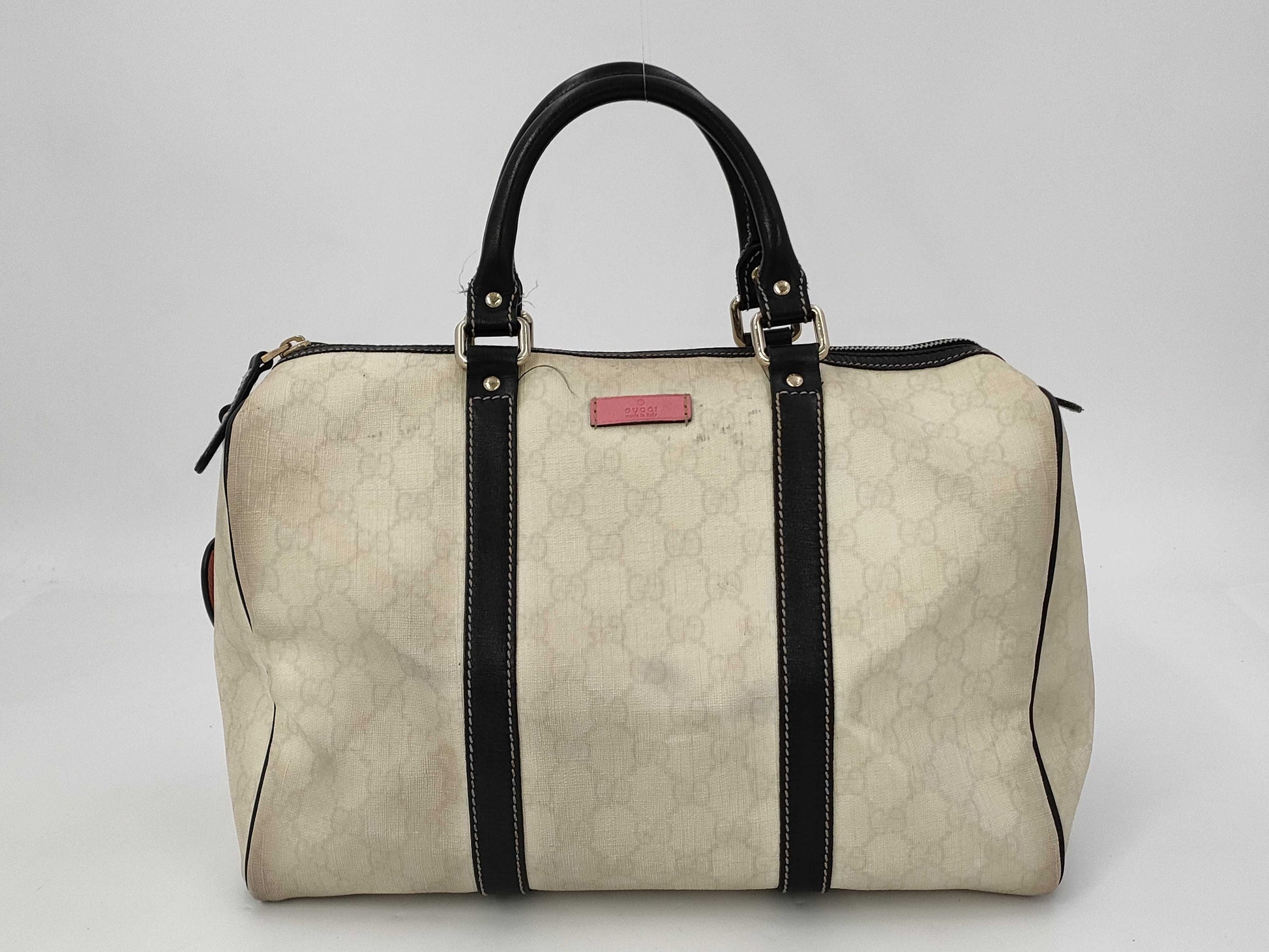 GUCCI GG Plus Handbag PVC White x Black 193603