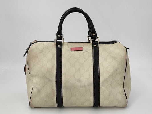 GUCCI GG Plus Handbag PVC White x Black 193603