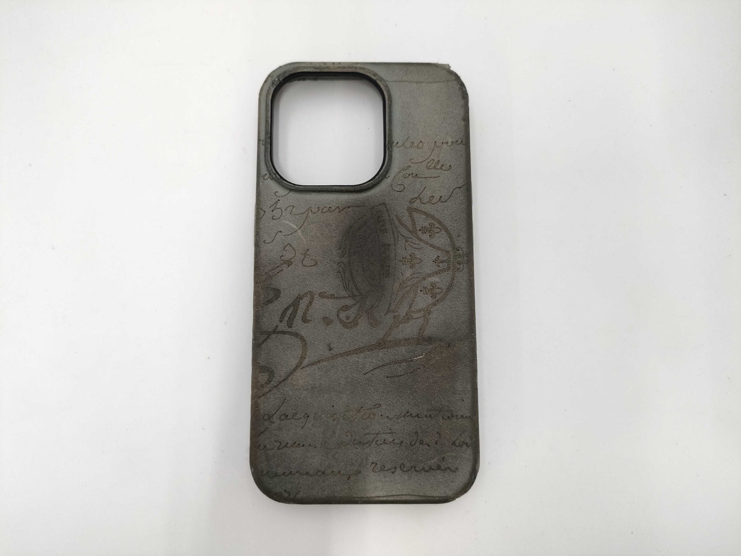 Berluti Calligraphy Smartphone Case, Leather, Gray, Other Accessories