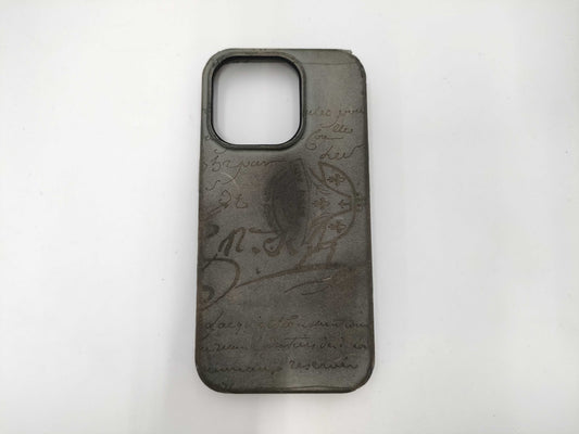 Berluti Calligraphy Smartphone Case, Leather, Gray, Other Accessories