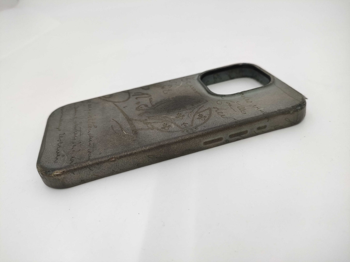 Berluti Calligraphy Smartphone Case, Leather, Gray, Other Accessories