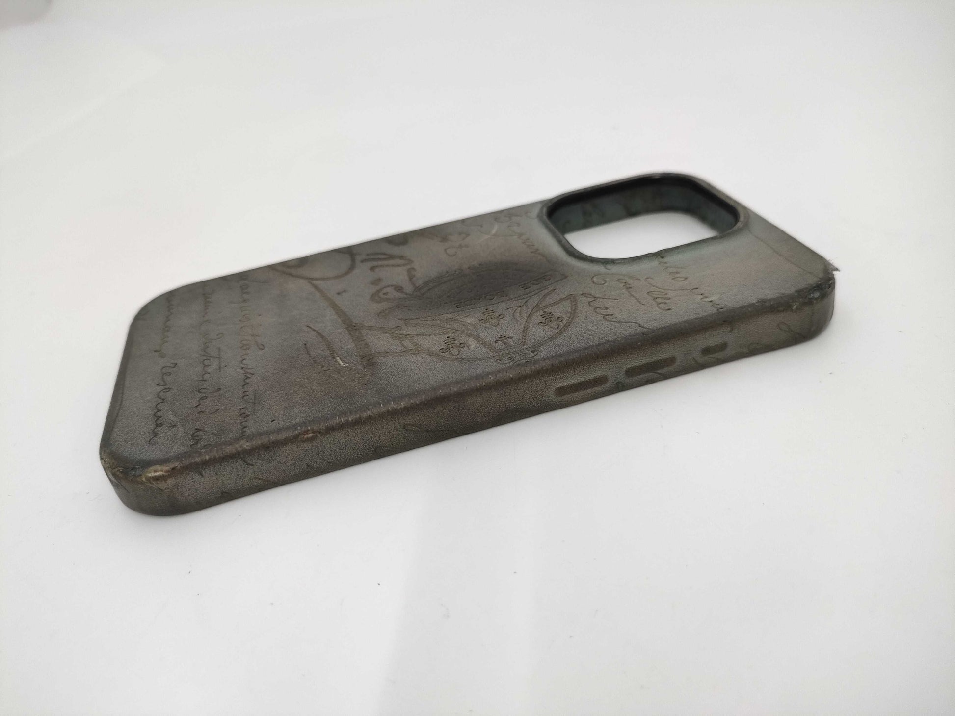 Berluti Calligraphy Smartphone Case, Leather, Gray, Other Accessories
