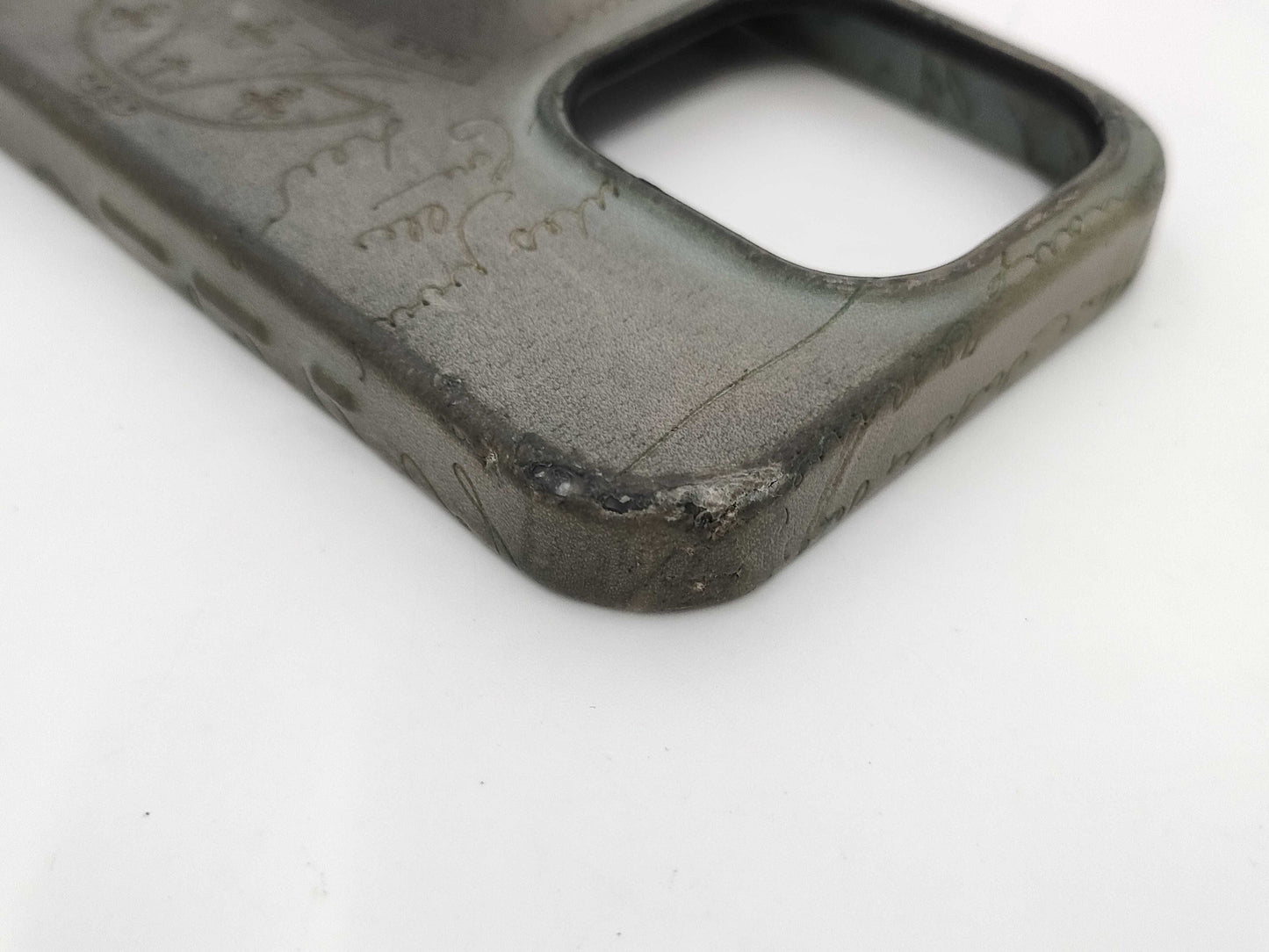 Berluti Calligraphy Smartphone Case, Leather, Gray, Other Accessories