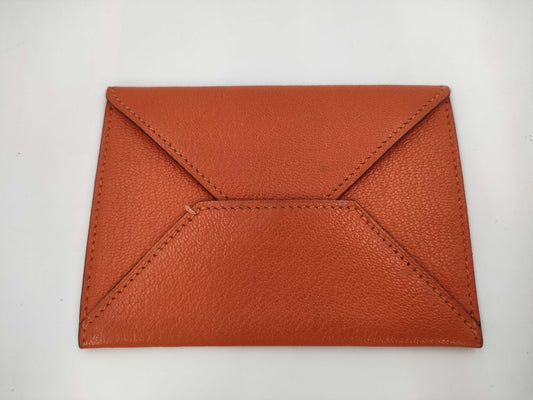 HERMES Hermès Envelope PM Chevre Mysore Orange □* Other Accessories