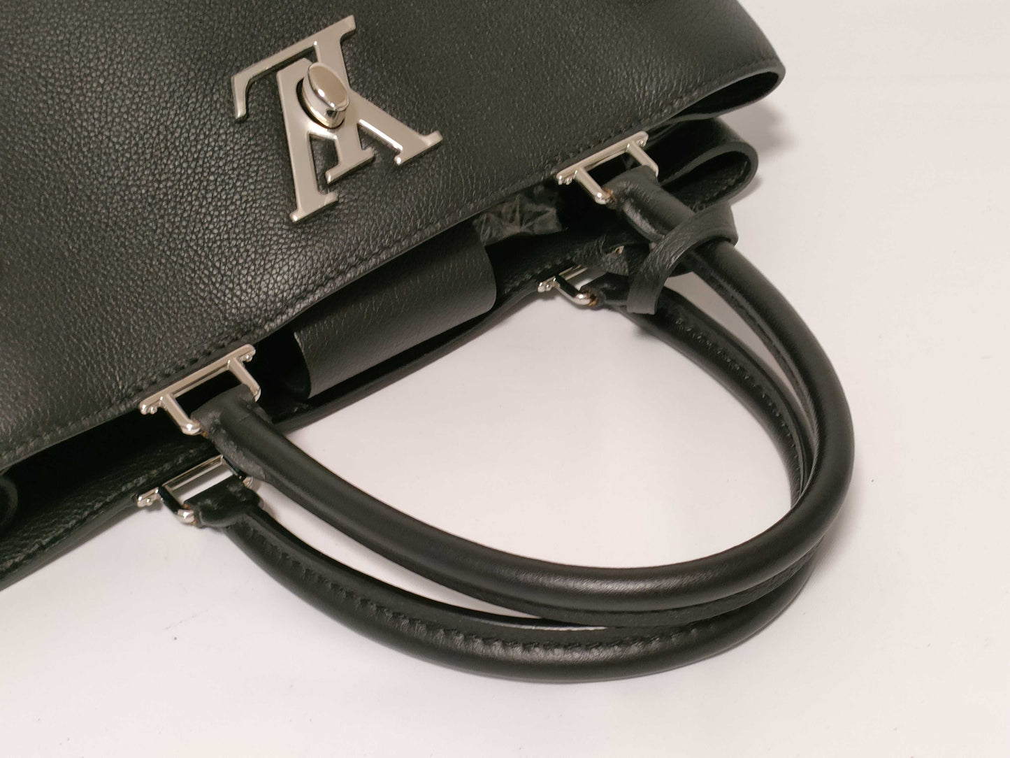 LOUIS VUITTON Lock Me Day Handbag Black Women's Handbag