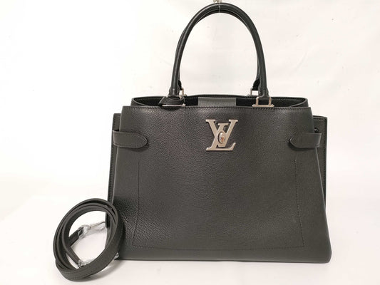 LOUIS VUITTON Lock Me Day Handbag Black Women's Handbag