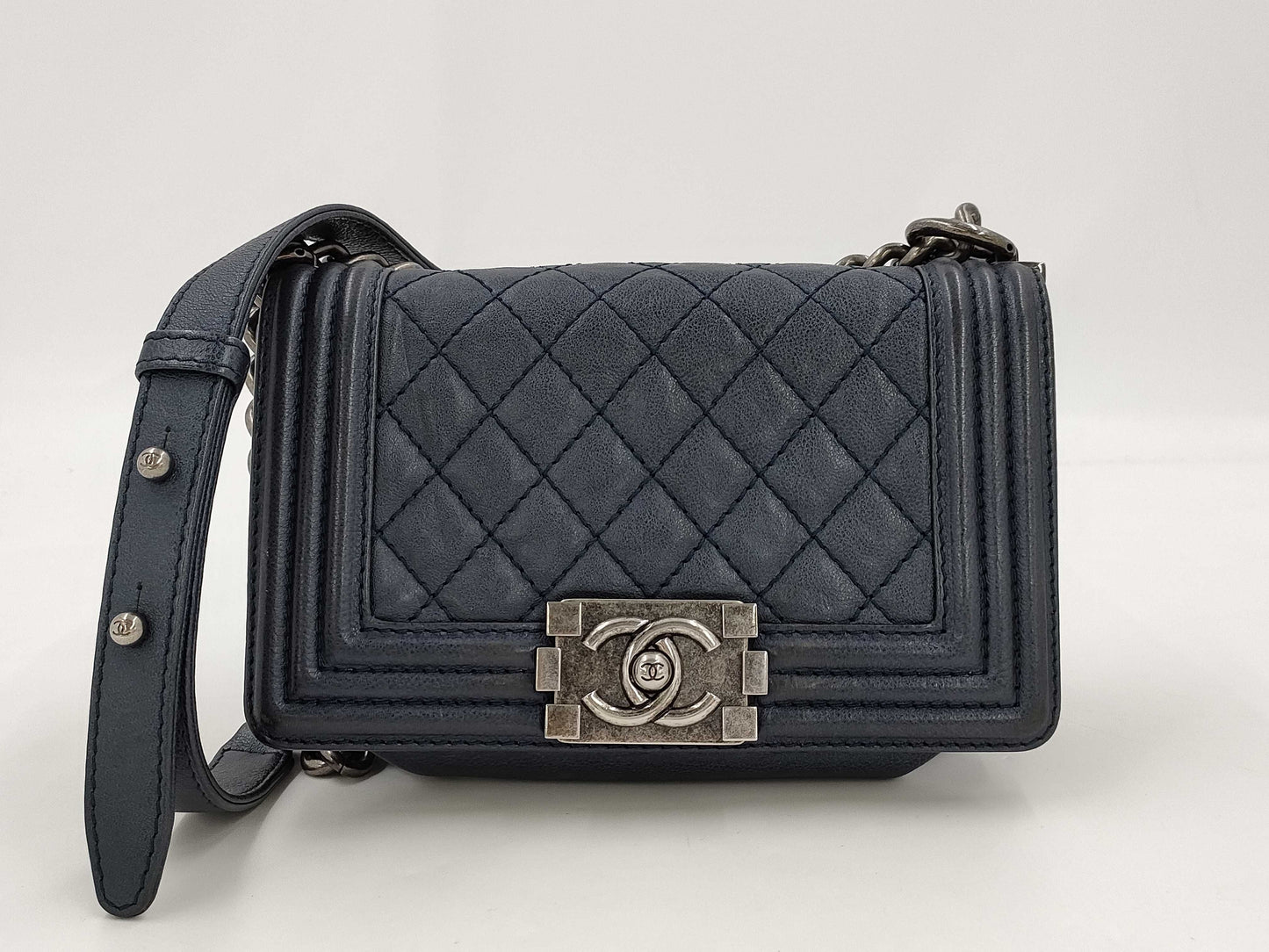 CHANEL Boy Chanel 20 Shoulder Bag Blue