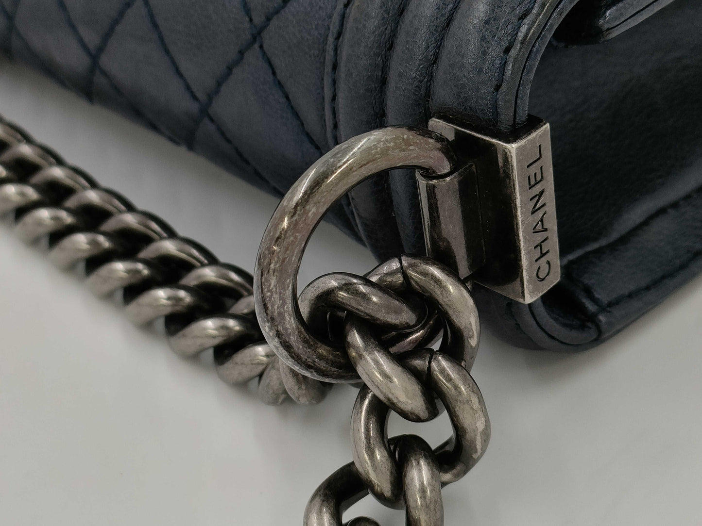 CHANEL Boy Chanel 20 Shoulder Bag Blue