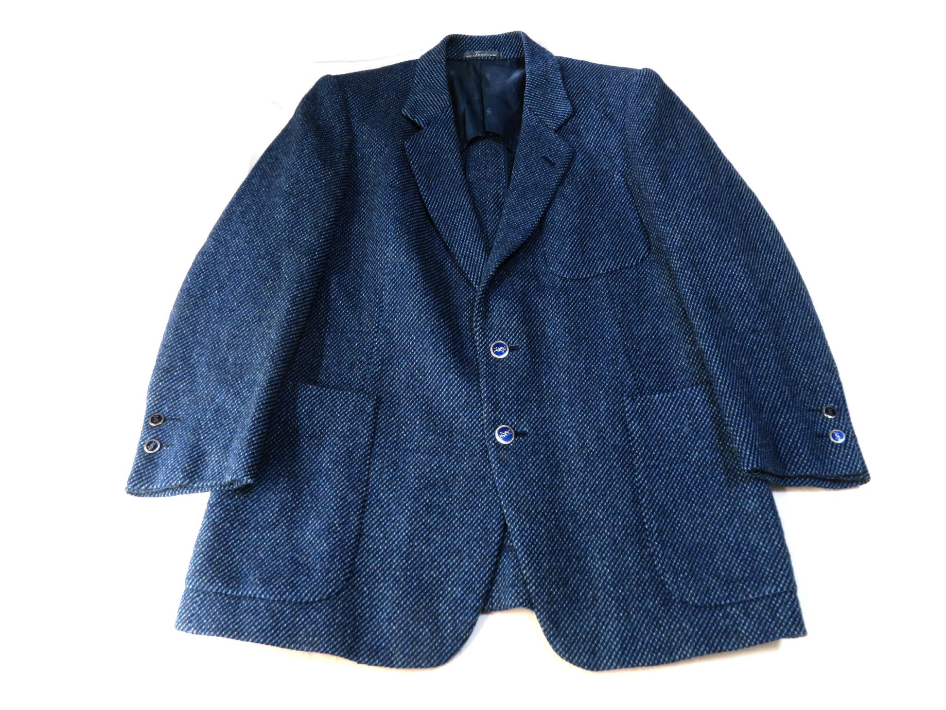 Yves Saint Laurent Tweed Tailored Jacket with YSL Logo Buttons