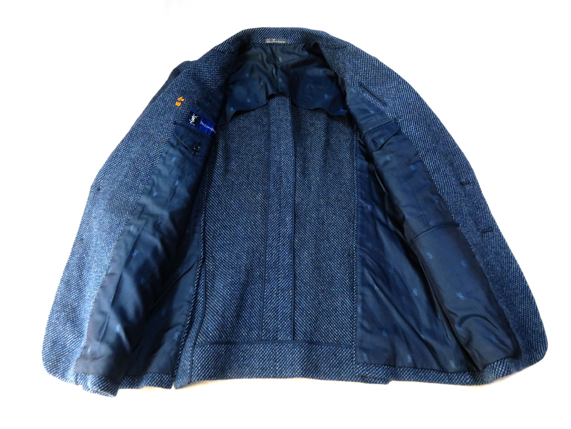Yves Saint Laurent Tweed Tailored Jacket with YSL Logo Buttons