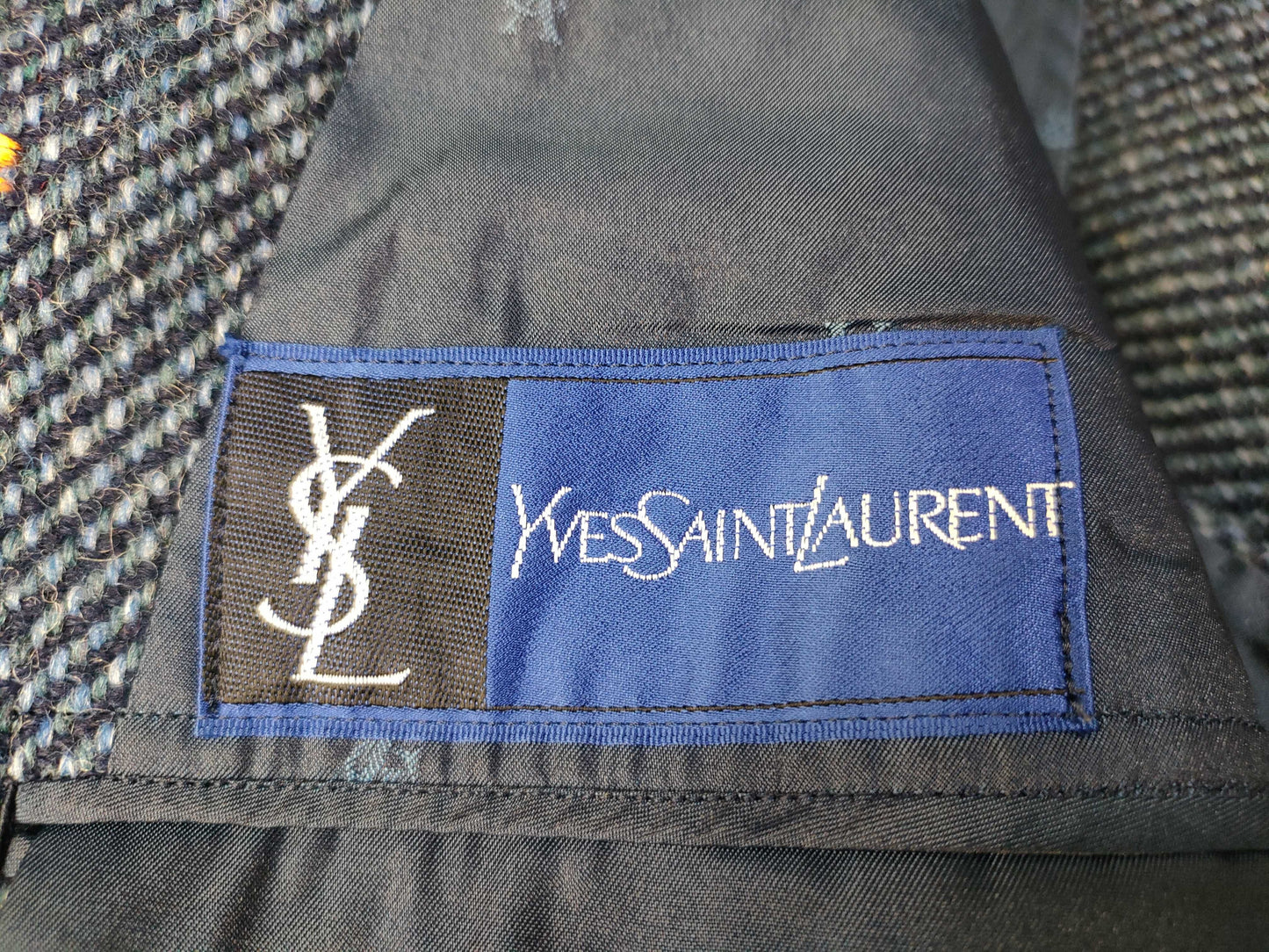 Yves Saint Laurent Tweed Tailored Jacket with YSL Logo Buttons