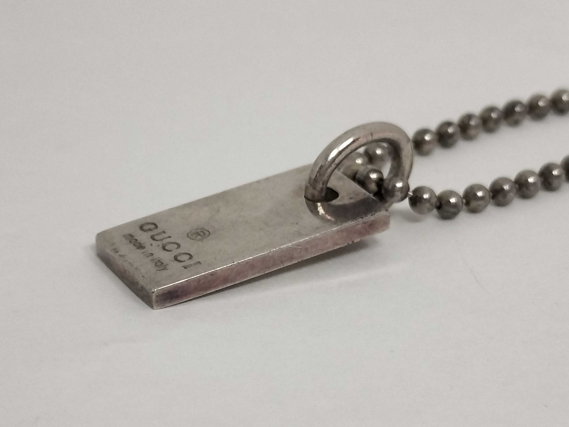GUCCI GUCCI Gucci Logo Plate Silver 925 Ball Chain Keychain Strap Bracelet/Bangle