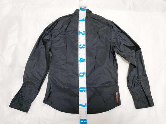 PRADA PRADA Prada Sport Nylon Pocket Long Sleeve Shirt, Black