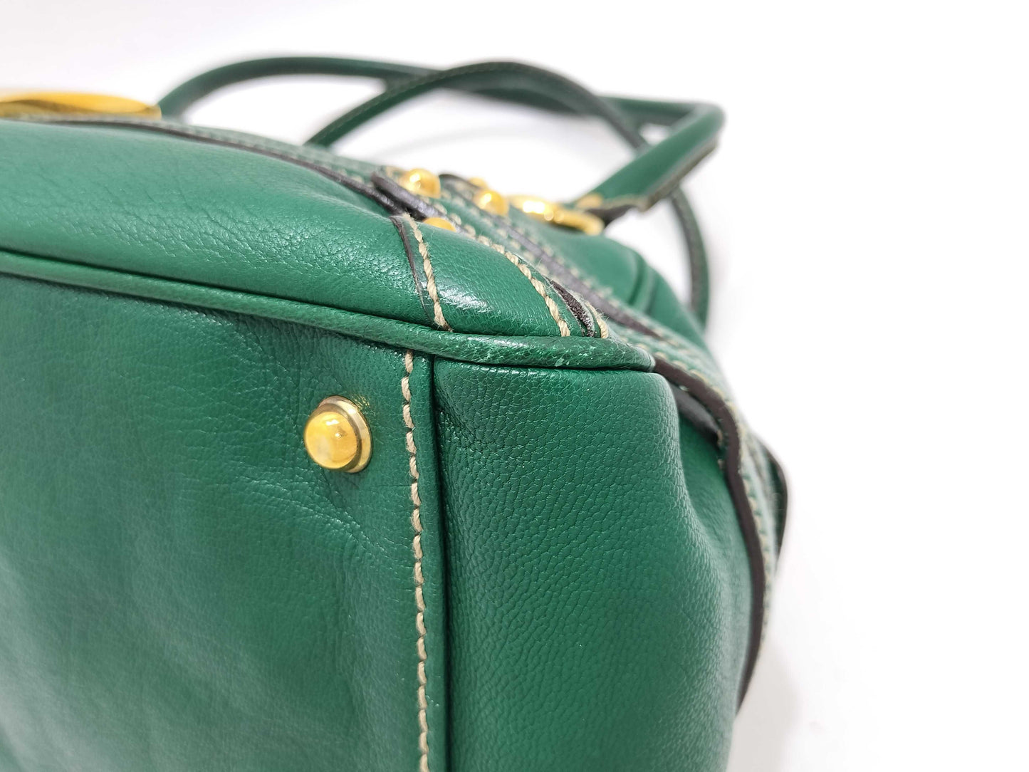 GUCCI Bamboo Horsebit Bamboo Leather Mini Boston Bag Handbag