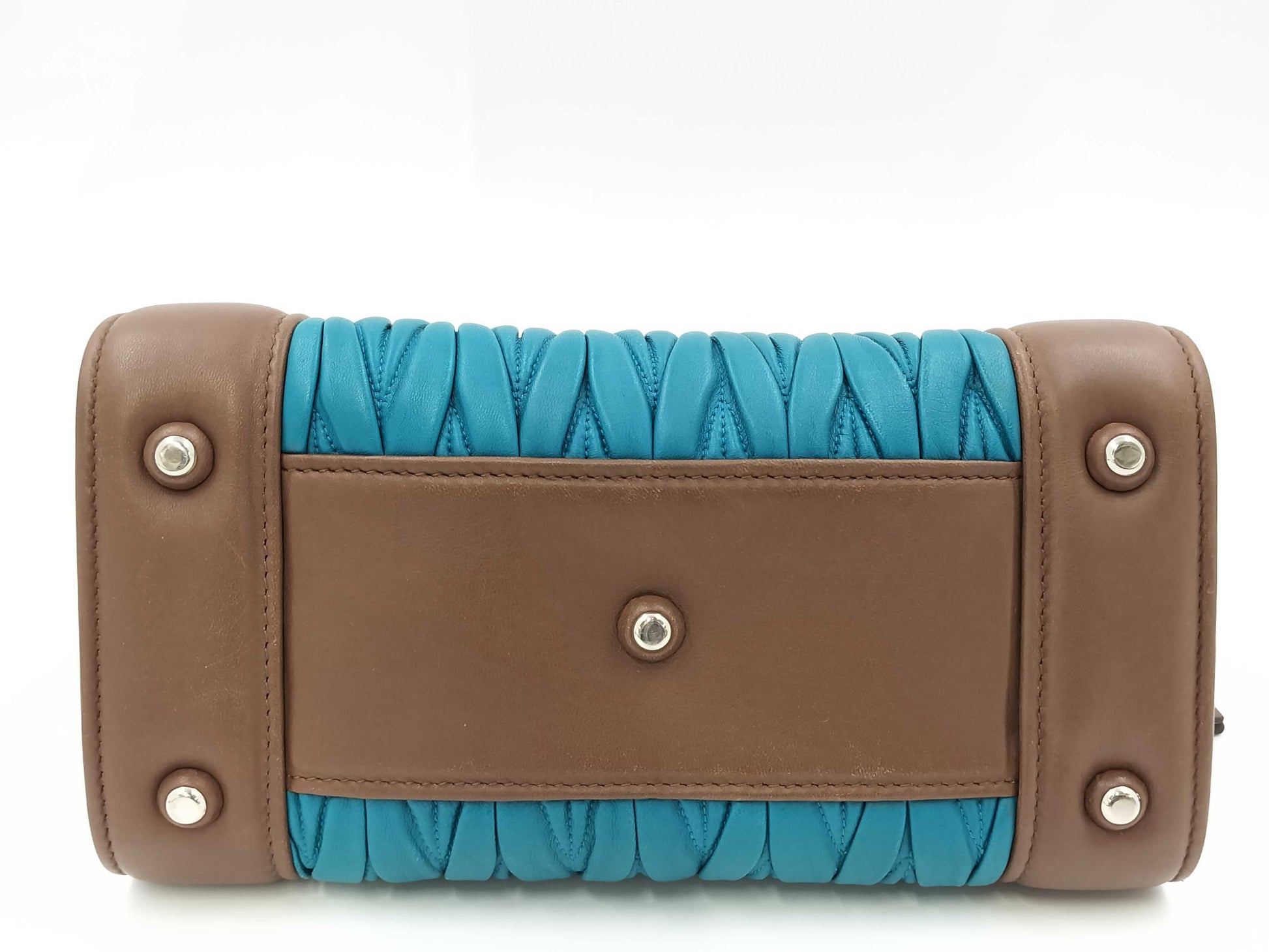 Miu Miu Matelasse Brown Blue Handbag