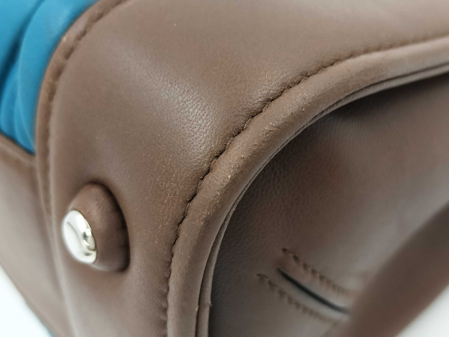 Miu Miu Matelasse Brown Blue Handbag