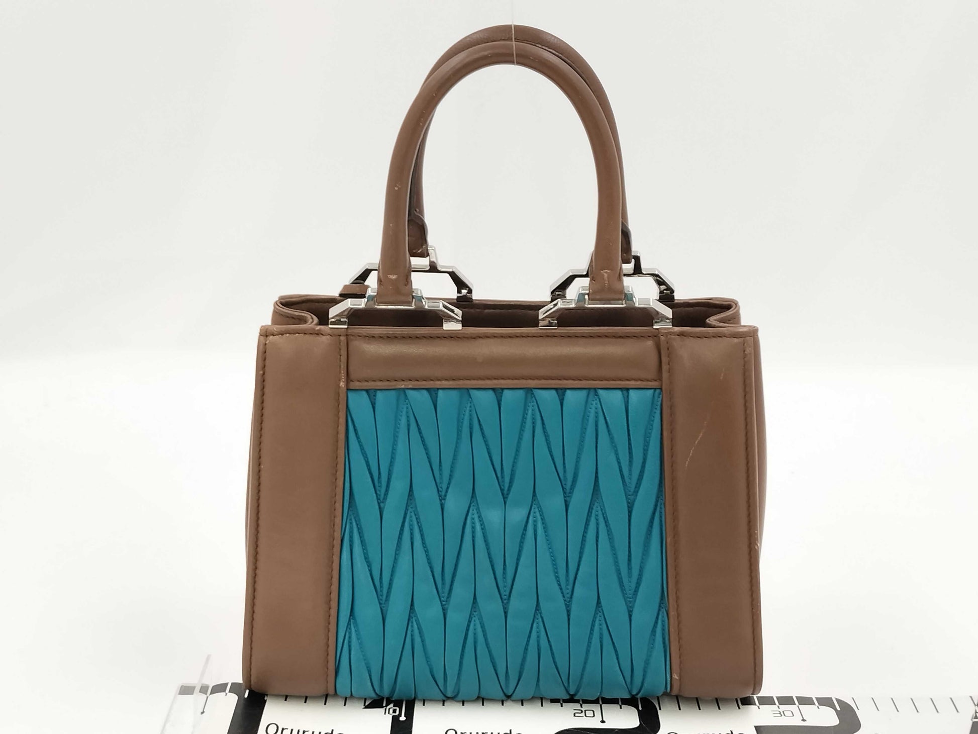 Miu Miu Matelasse Brown Blue Handbag