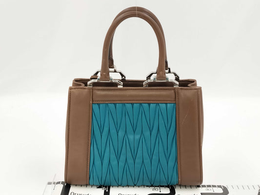 Miu Miu Matelasse Brown Blue Handbag
