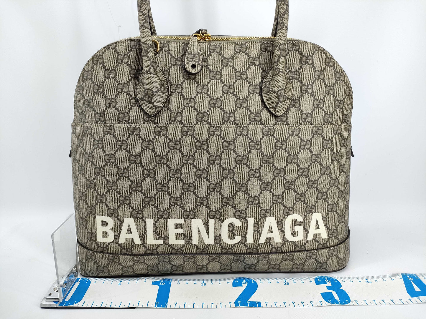GUCCI GG Supreme Gucci & Balenciaga Hacker Ville Small Bag Beige Shoulder/Handbag Handbag