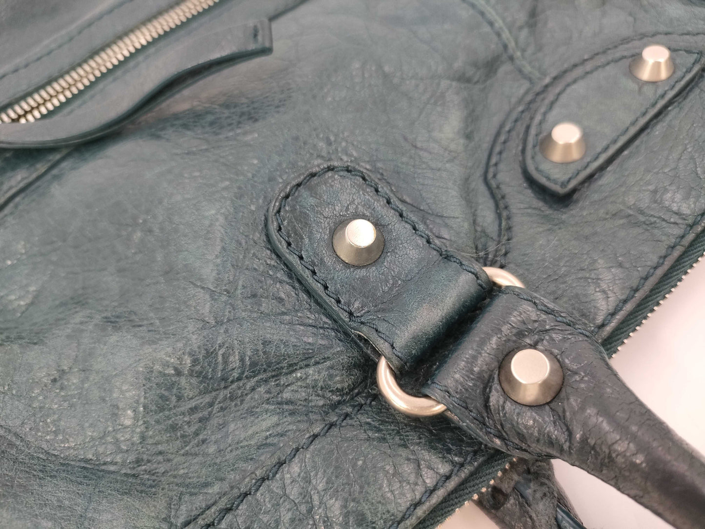 BALENCIAGA BALENCIAGA Tote Bag Handbag with Shoulder Strap Navy Leather 340679 Bag