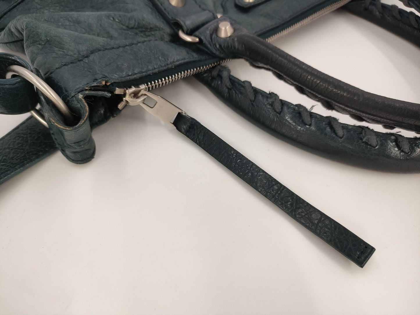 BALENCIAGA BALENCIAGA Tote Bag Handbag with Shoulder Strap Navy Leather 340679 Bag
