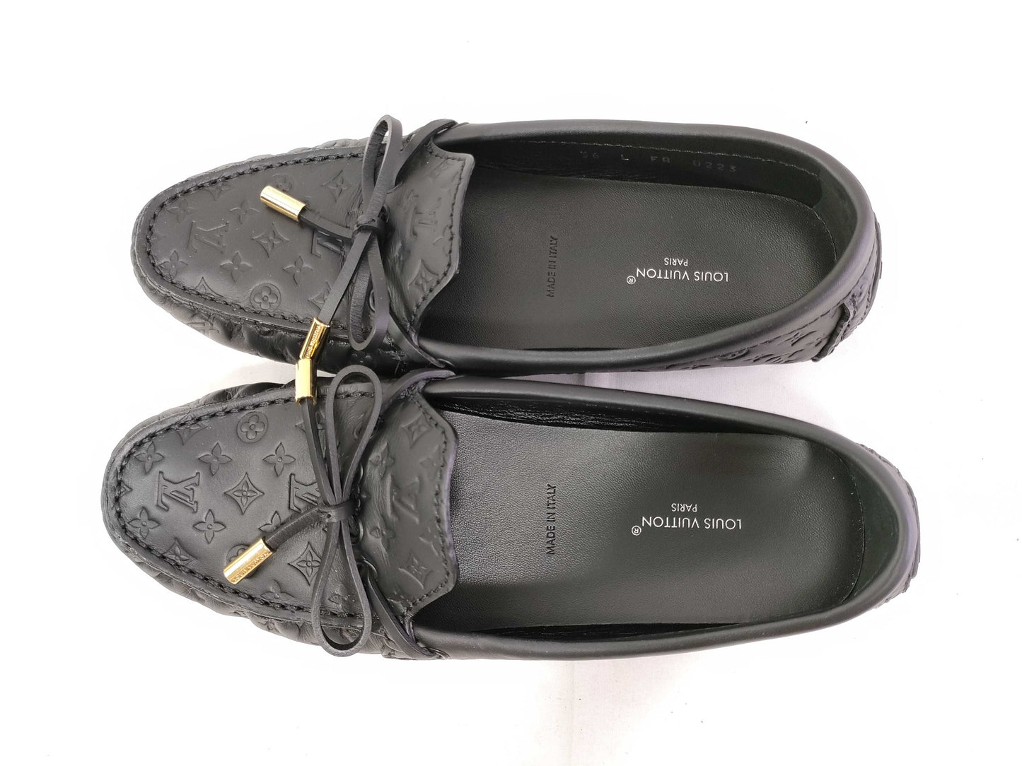 LOUIS VUITTON LV Empreinte Gloria Flat Loafers Black Size 36 L FA0223 Loafers