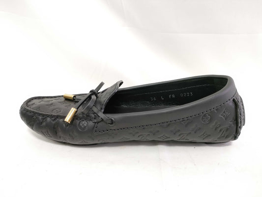 LOUIS VUITTON LV Empreinte Gloria Flat Loafers Black Size 36 L FA0223 Loafers
