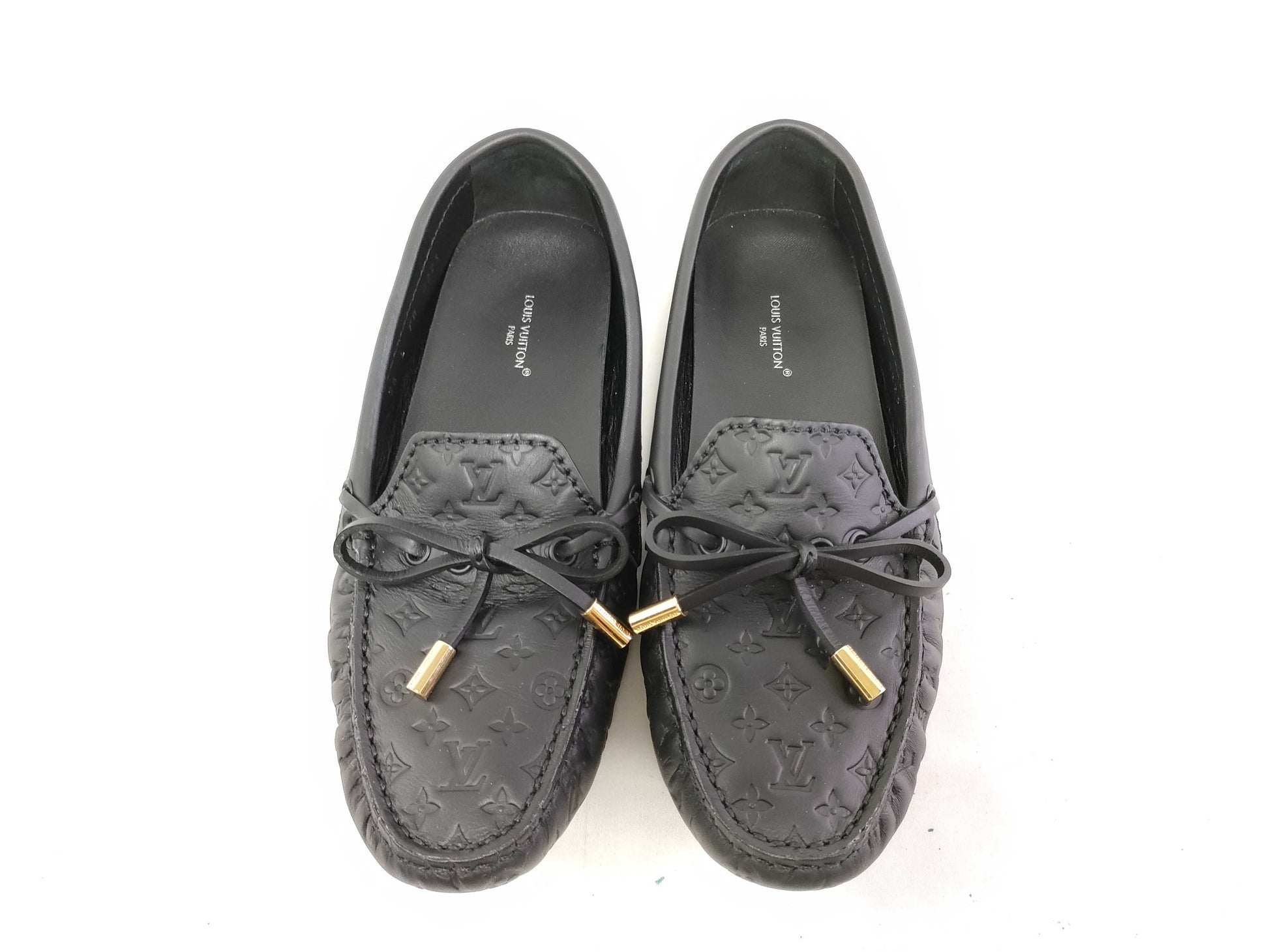 LOUIS VUITTON LV Empreinte Gloria Flat Loafers Black Size 36 L FA0223 Loafers