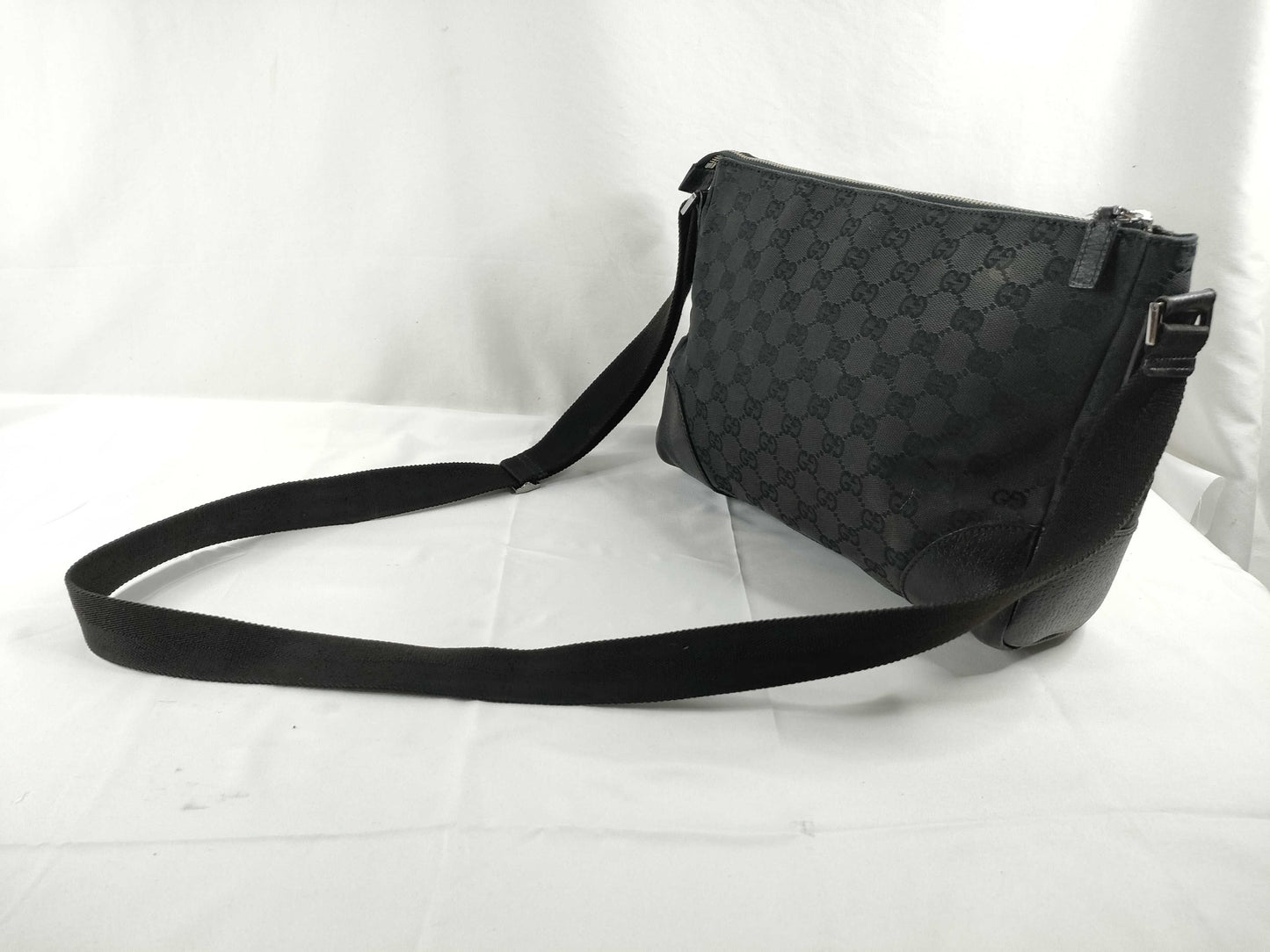 GUCCI GG Canvas Shoulder Bag, Black, 114273, W28cm, Shoulder Bag