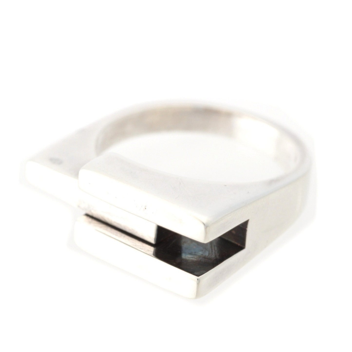 GUCCI G Logo Round Ring, 925 Silver, 9.4g