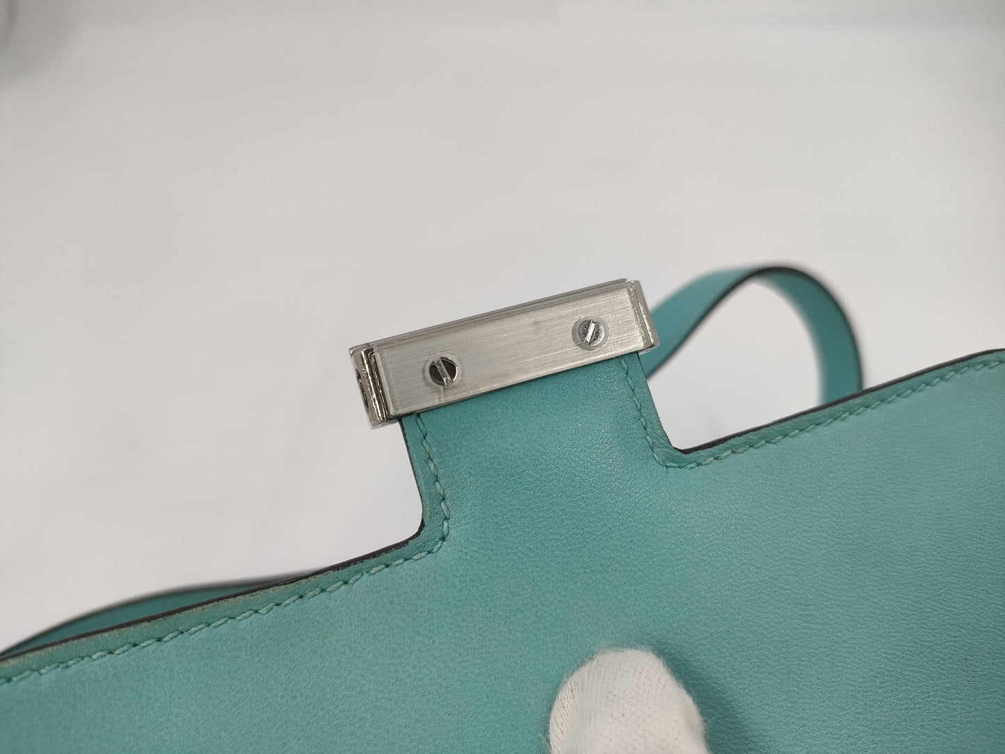 HERMES Constance 3 Mini 18 Lizard Blue Atoll T Shoulder Bag