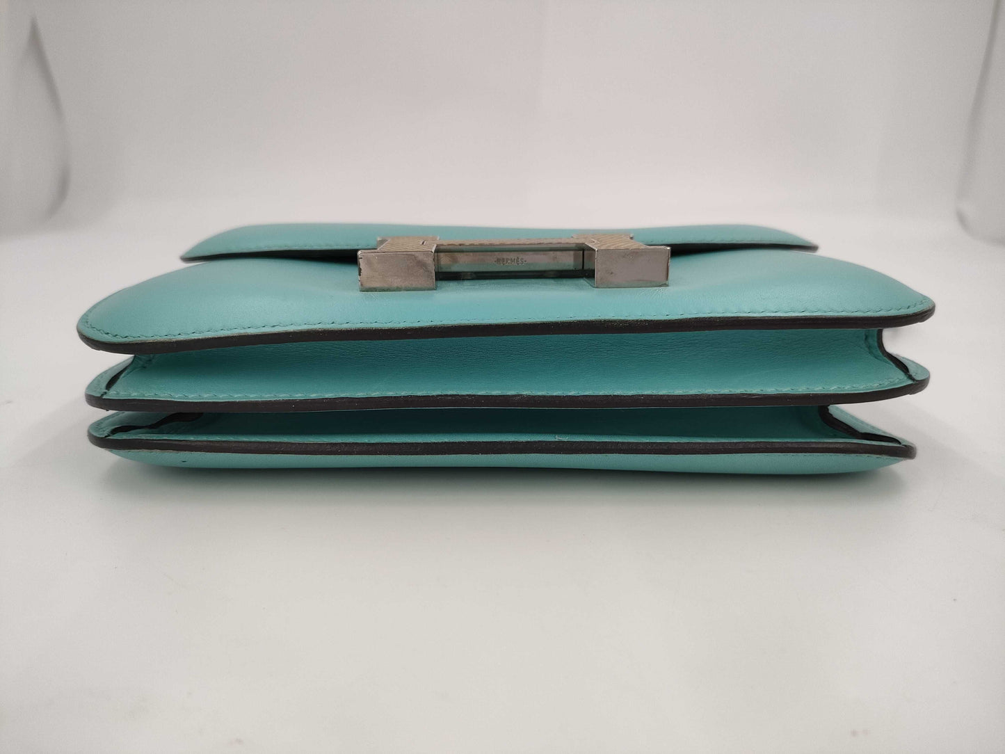 HERMES Constance 3 Mini 18 Lizard Blue Atoll T Shoulder Bag