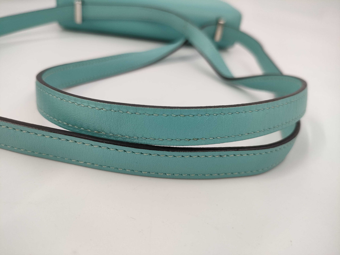 HERMES Constance 3 Mini 18 Lizard Blue Atoll T Shoulder Bag