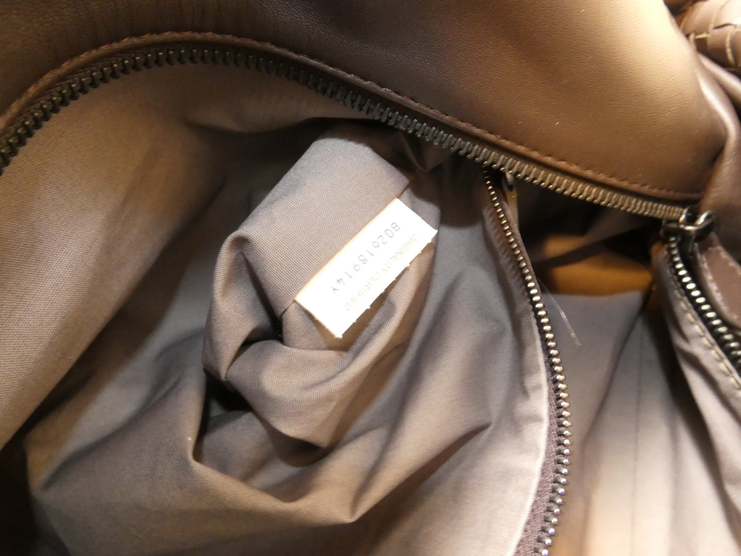BOTTEGA VENETA Hobo Intrecciato Leather Dark Brown Shoulder Handbag
