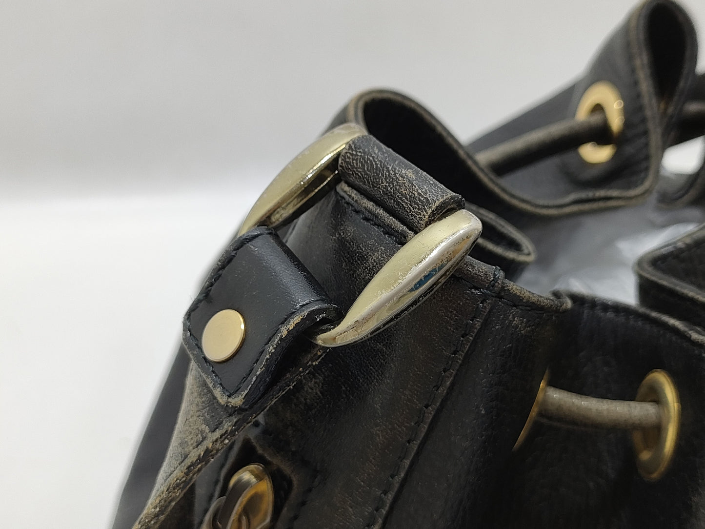 Burberry 6938 Drawstring Shoulder Bag, Black