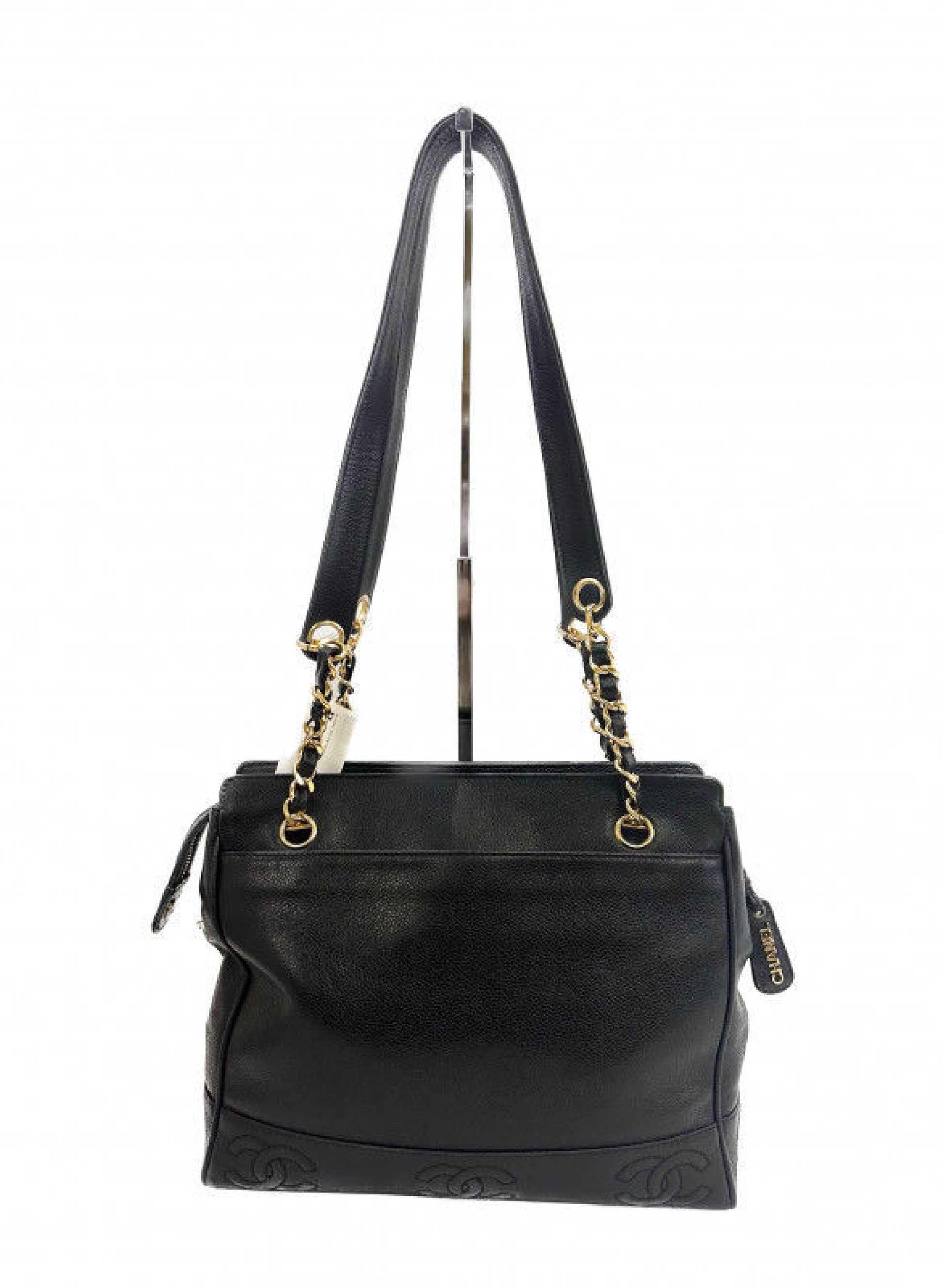 CHANEL Triple Coco Caviar Chain Shoulder Bag