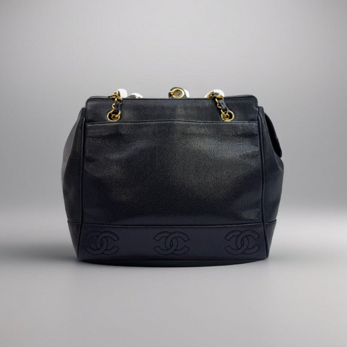 CHANEL Triple Coco Caviar Chain Shoulder Bag