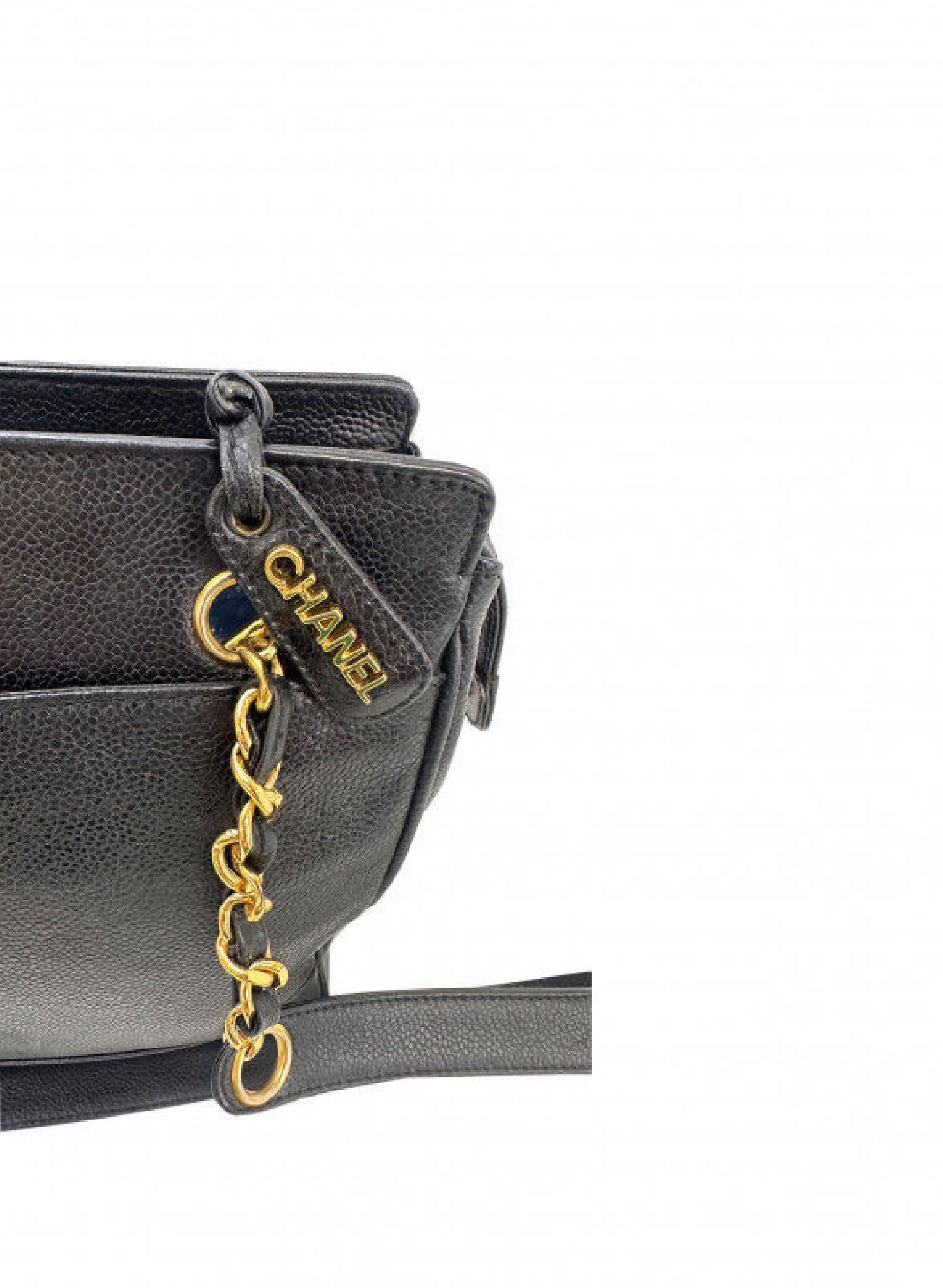 CHANEL Triple Coco Caviar Chain Shoulder Bag