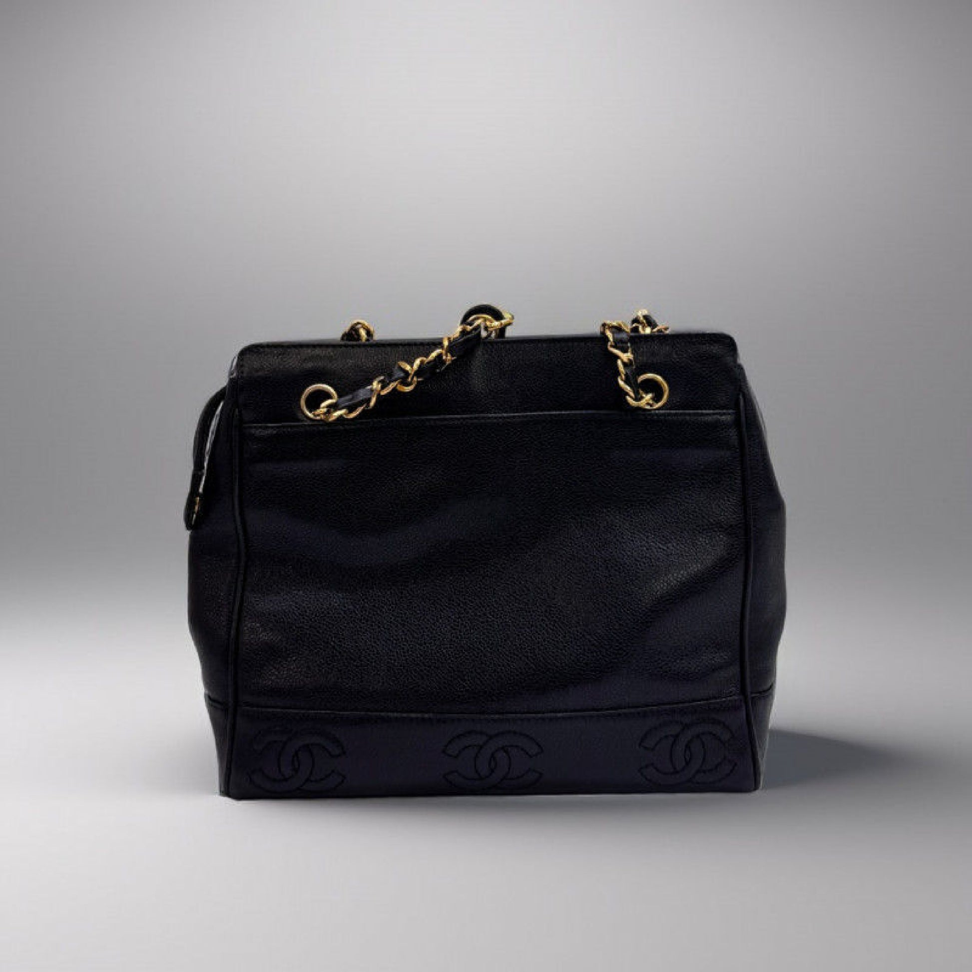 CHANEL Triple Coco Caviar Chain Shoulder Bag