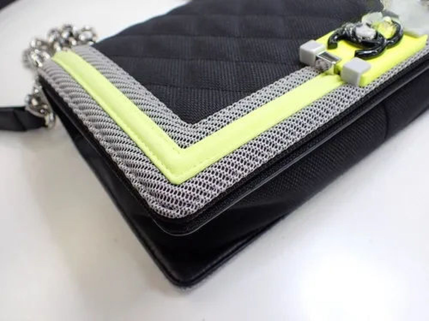CHANEL Medium Fluo Boy Bag - Black Shoulder Bag