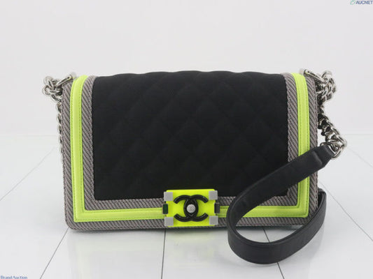CHANEL Medium Fluo Boy Bag - Black Shoulder Bag