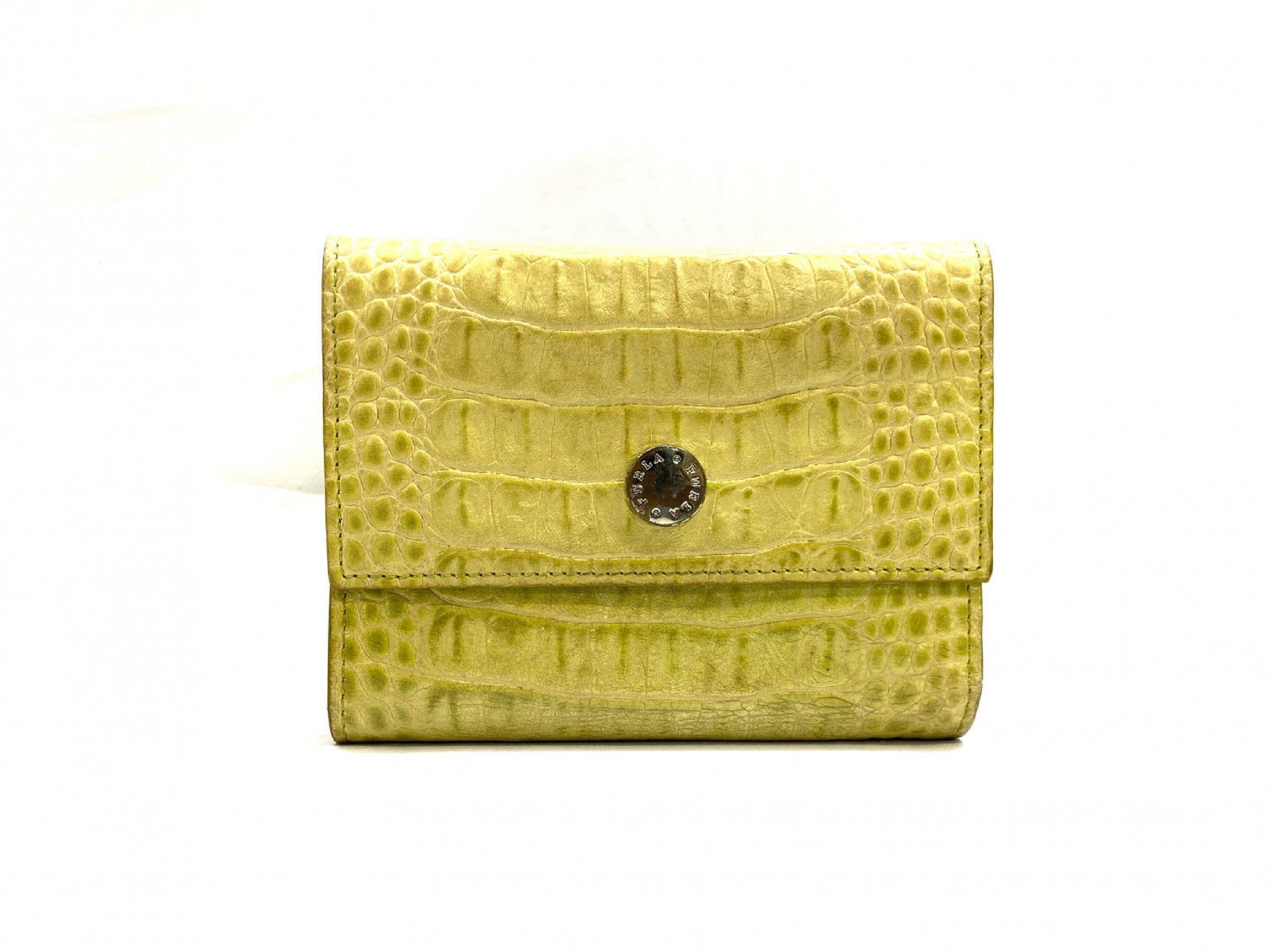 FURLA Crocodile Skin Yellow-Green Wallet