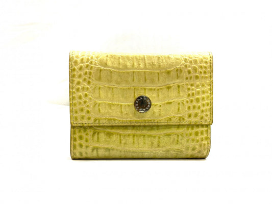FURLA Crocodile Skin Yellow-Green Wallet