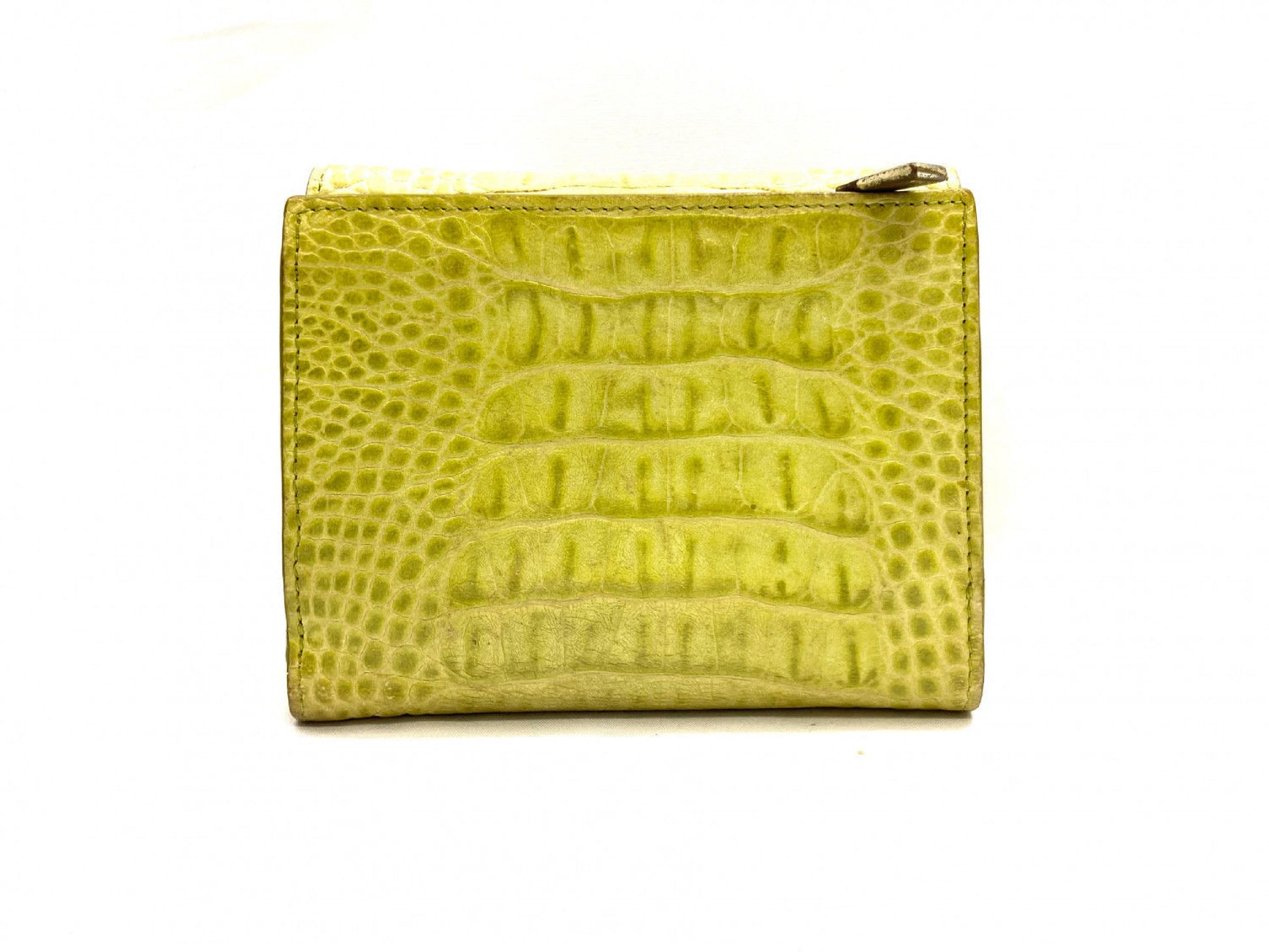 FURLA Crocodile Skin Yellow-Green Wallet