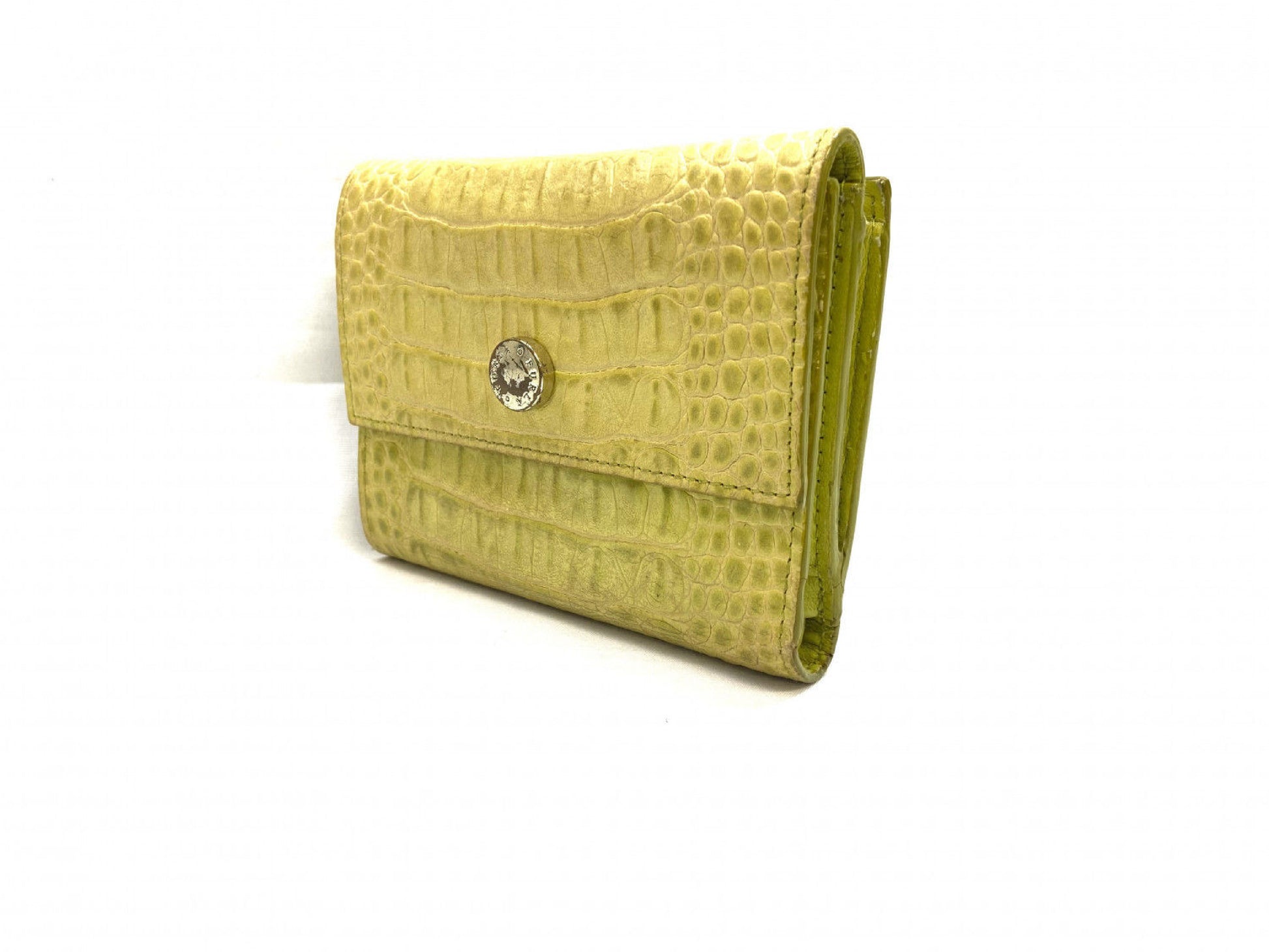 FURLA Crocodile Skin Yellow-Green Wallet